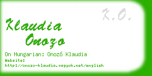 klaudia onozo business card